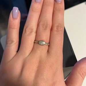 David Yurman cable ring with pave diamonds